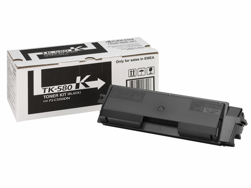 Картридж лазерный Kyocera TK-580K для Kyocera FS-C5150DN, черный, 3500 стр.