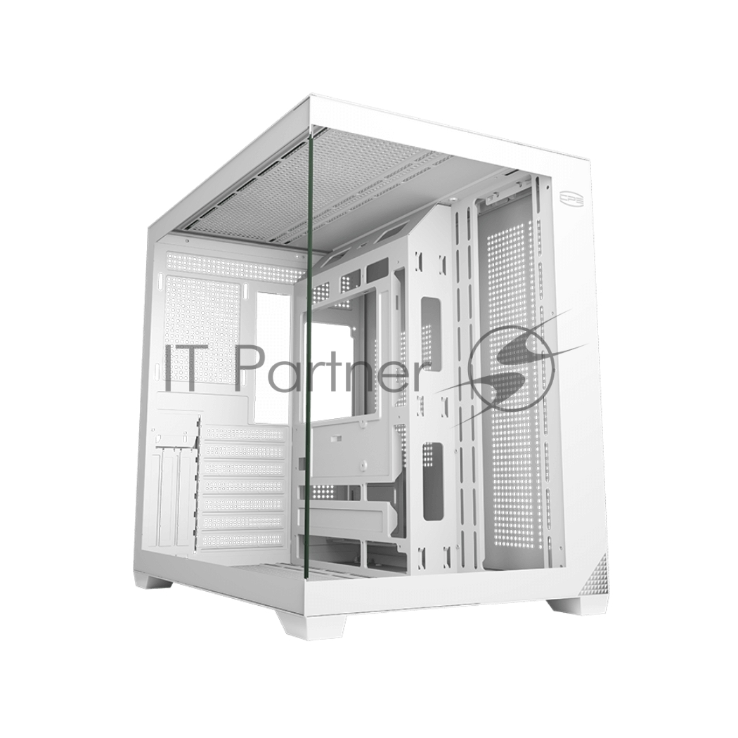 Корпус без блока питания PCCooler C3T700 WH, Midi-Tower, TG, no fans, 1xUSB-A 3.0 + 1xUSB-A 2.0 + 1xUSB-C, ATX, mATX, mITX белый