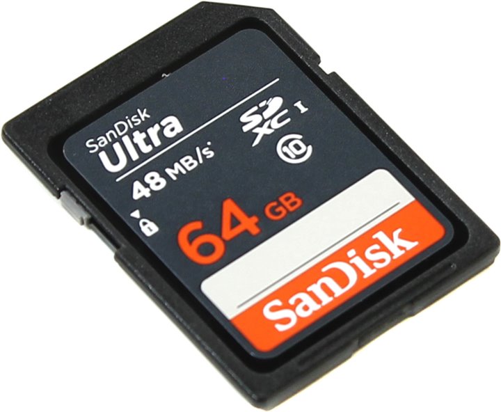SanDisk Ultra (SDSDUNB-064G-GN3IN) SDXC Memory Card  64Gb  UHS-I U1  Class10