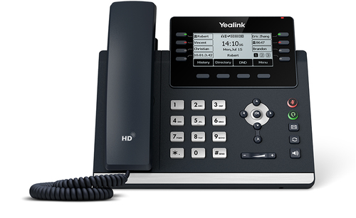 IP-телефон Yealink - SIP-T43U, 1xLAN 1 Гб/с, 1xWAN 1 Гб/с, 8 prog. keys, SIP, Web-интерфейс, PoE, headphone in, console(optional), без БП, серый, SIP-T43U