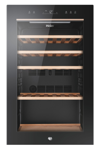 Винный шкаф Haier FWC49GA черный, 116 л, 1 отсек, 49 бут., класс A