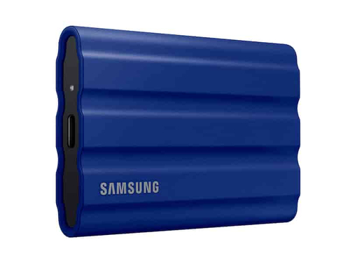 Внешний диск SSD Samsung - T7 Shield, 1 ТБ, 2.5", USB Type C / USB Type A, Питание по USB, синий, MU-PE1T0R/WW