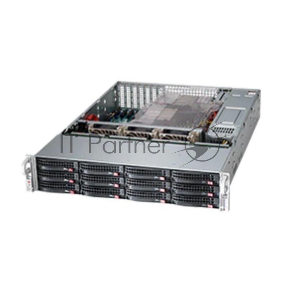 Корпус серверный Supermicro CSE-826BAC12-R1K23LPB, 2U, 12x3.5", 2x1200 Вт
