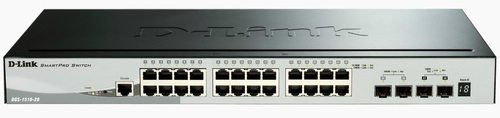 D-Link DGS-1510-28X/UPS/A1A PROJ Управляемый L2 стекируемый коммутатор с 20 портами 100/1000Base-X SFP, 4 комбо-портами 100/1000Base-T/SFP и 4 портами 10GBase-X SFP+, ИБП
