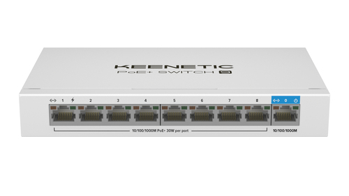 Keenetic Коммутатор Keenetic PoE+ Switch 9 (KN-4710) 9-портовый гигабитный коммутатор с 8 портами PoE+ 120 Вт 802.3af/at поддержка QoS DSCP/802.1p