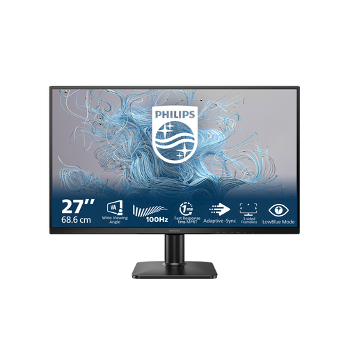 Монитор Philips - 27E2N1100L, 27", 16:9, WLED, VA, 1 мс, 250cd/m², 4000:1, 1920x1080 (Full HD), 100 Гц, VGA, 1x HDMI, цвет чёрный, 27E2N1100L