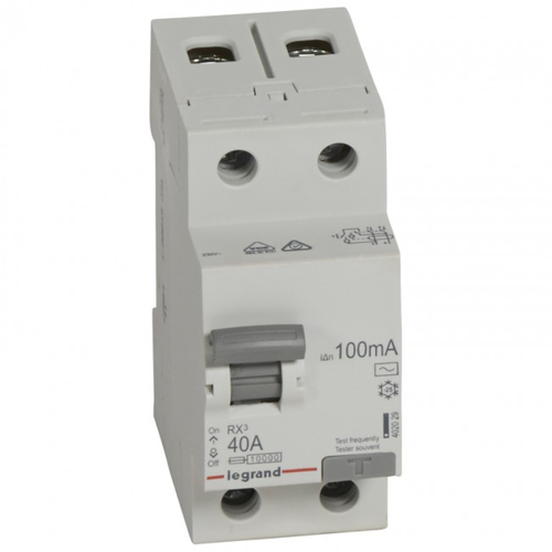 Выключатель дифференциального тока (ВДТ, УЗО) Legrand 402029 RX? - 2П, 230 В~, 40 А, тип AC,  100  мА,  2 модуля