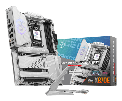 Материнская плата MSI MPG X870E EDGE TI WIFI, AM5, AMD X870E, 4xDDR5, 4xSATA, 4xM.2, 1xPCIe 5.0 x16, 1xPCIe 4.0 x4, 1xPCIe 3.0 x1, 1xHDMI (v2.1), 1xUSB-C 10Gbps, 1x5Gb LAN, Wi-Fi 7, Bluetooth 5.4, 2xUSB-C 40Gbps, 5xUSB-A 10Gbps, 4xUSB-A 2.0, 2x3.5 мм, S/PDIF, 7.1, ATX