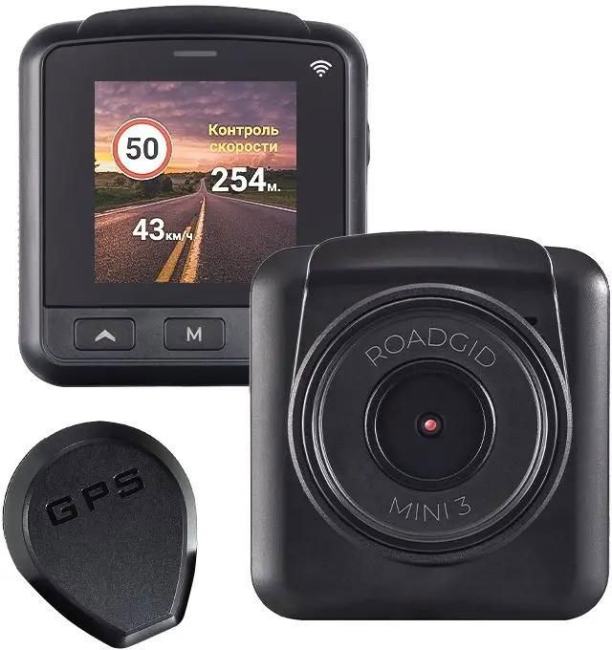 1045098  Видеорегистратор Roadgid Mini 3 GPS Wi-Fi черный 2Mpix 1080x1920  1080p  170гр.  GPS JIELI5601