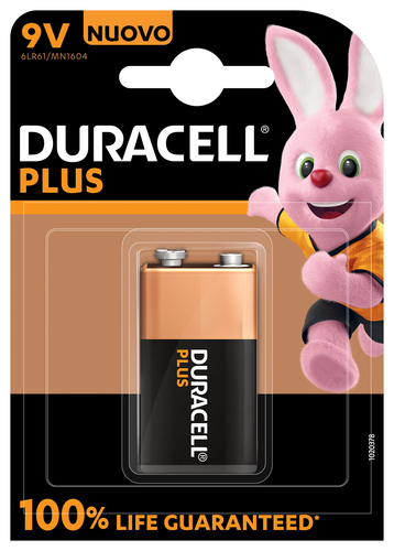 Батарейка Duracell Plus Крона 6LR61 BL1 Alkaline 9V (2139887), 1шт.
