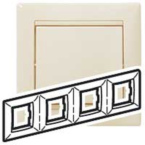 Рамка Legrand 774354 VALENA 4 ПОСТА ГОРИЗОНТАЛЬНЫЙ МОНТАЖ СЛОНОВАЯ КОСТЬ
