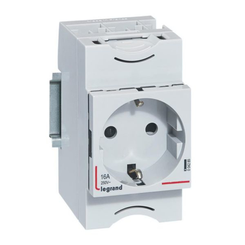 LEGRAND 004285 Розетка на DIN-pейку 2K+Т  немецкий стандарт 10/16А