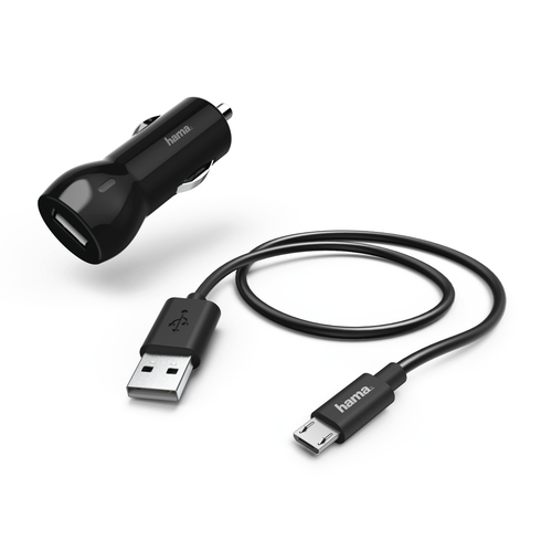Автомобильное зар./устр. Hama H-183246 12W 2.4A USB универсальное черный (00183246)
