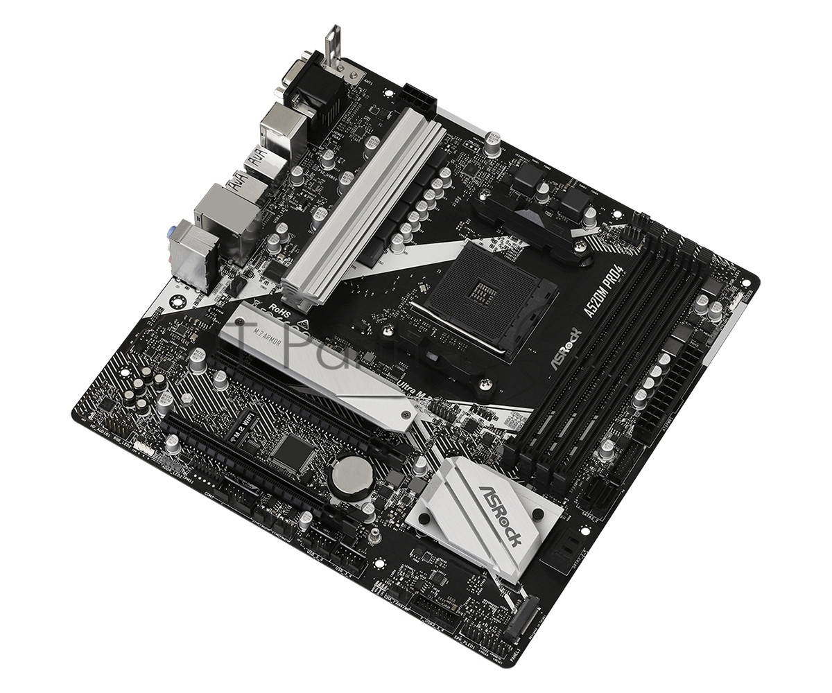Материнская плата ASRock A520M Pro4, AM4, AMD A520, 4xDDR4, 4xSATA, 2xM.2, 1xPCIe 3.0 x16, DisplayPort, HDMI, D-Sub, 1x1Gb LAN, 3x3.5 мм, 7.1, microATX