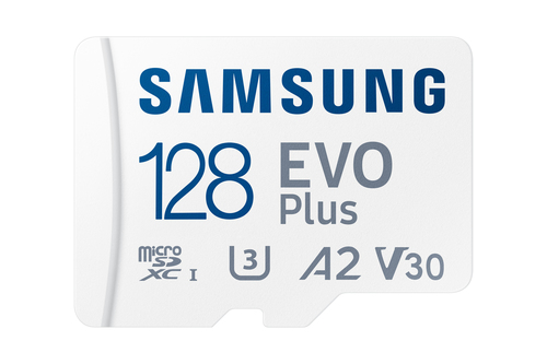Карта памяти Samsung - EVO Plus, microSDXC, write speed 90Mb/s, read speed 160Mb/s, UHS-I Class 1, V30, A2, Class 10, 128GB, MB-MC128SA/KR