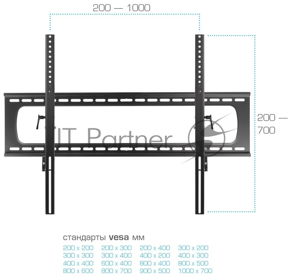 Кронштейн для телевизора Kromax STAR PRO-112 черный 55"-100" макс.103кг настенный наклон