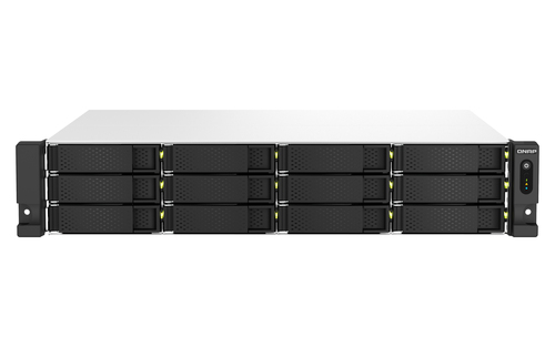 Сетевое хранилище QNAP TS-1264U-RP-4G NAS 12 HDD trays, rackmount 2U, 2 PSU. 4-core Intel Celeron N5095 2.0-2.9 GHz, 8 GB RAM up to 8 GB, 2x2.5 Gigabit Ethernet, 2xUSB 3.2 Gen 2 (10Gbps). 2xUSB 2.0., 1xHDMI . PCIe Gen 3 x2 , W/o rail kit RAIL-B02
