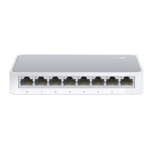 Коммутатор TP-LINK TL-SF1008D 8-портовый 10/100 Мбит/с мини настольный коммутатор, 8 портов RJ45 10/100 Мбит/с, пластиковый корпус, (020071), RTL {60}