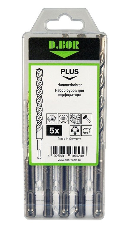 Бур Набор буров SDS-plus V PLUS 5шт, 2-cutting (242030)