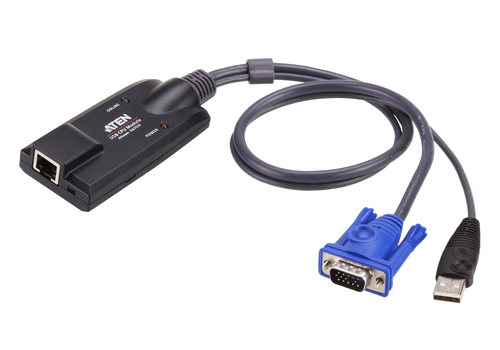 Модуль удлинителя, SVGA+KBD+MOUSE USB,  50 метр., для подкл. комплекта перключат. KN2124v/2140v/4124v/4140v/2116A/2132/4116/4132; KM0532/0932/0032, макс.разреш. 1920 x 1200 , RJ45+HD-DB15+USB A-тип, Female+2xMale, без Б.П., (DDC2B) [KA7170/KA7170-AX]/ USB Virtual Media CPU Module