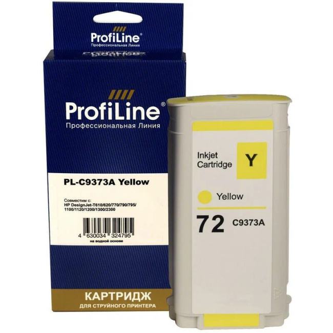Картридж ProfiLine PL-C9373A (№72) PL-C9373A_Y (№72) для HP DesignJet T1120ps/T1200/T2300/T1100  MFP Yellow ProfiLine