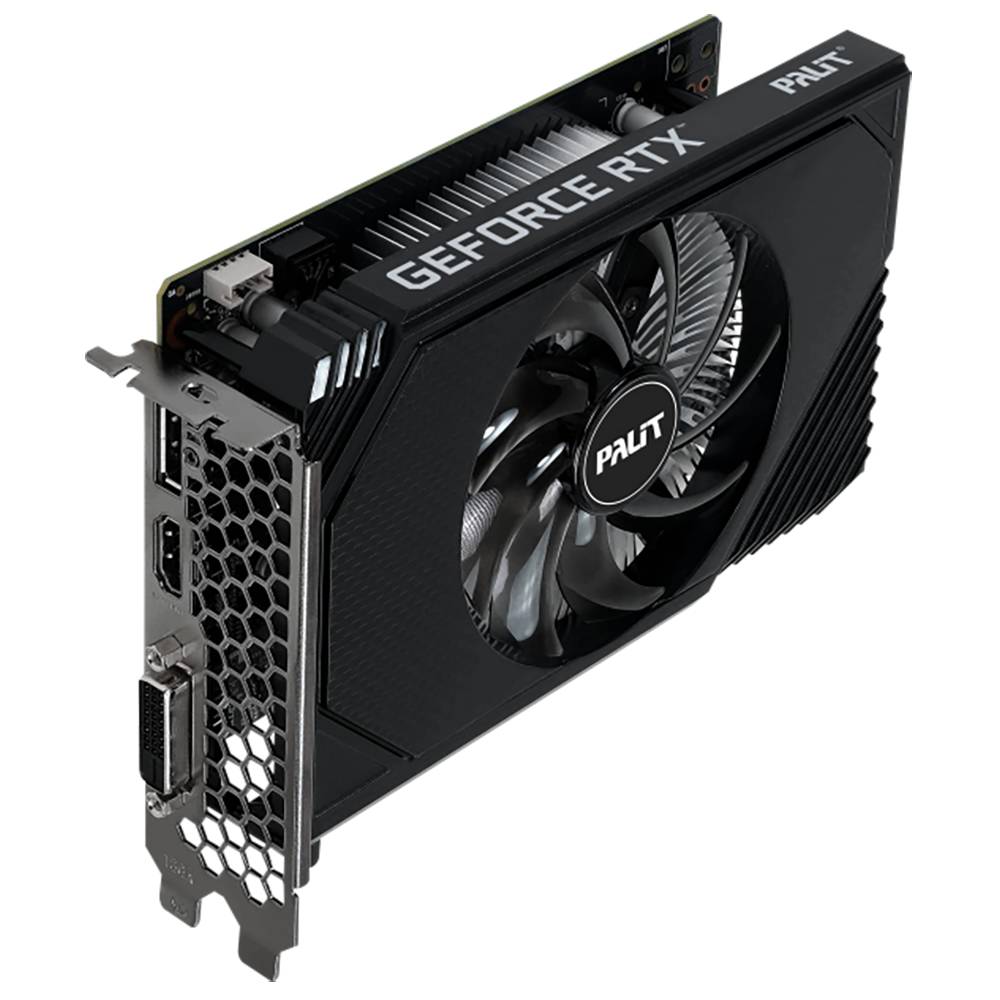 Palit Видеокарта RTX3050 STORMX 6GB GDDR6 96bit DVI DP HDMI 1FAN ITX RTL