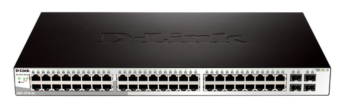 DGS-1210-52P/ME/B1A - Коммутатор, D-Link, DGS-1210-52P/ME/B1A, 19 дюймовый стоечный, 48 портов 10/100/1000M RJ45+4 порта SFP (порты 1-8 PoE 802.3af/at, порты 9-24 PoE 802.3af, PoEбюджет 193 Вт), Управляемый, Корпус металл, 1U