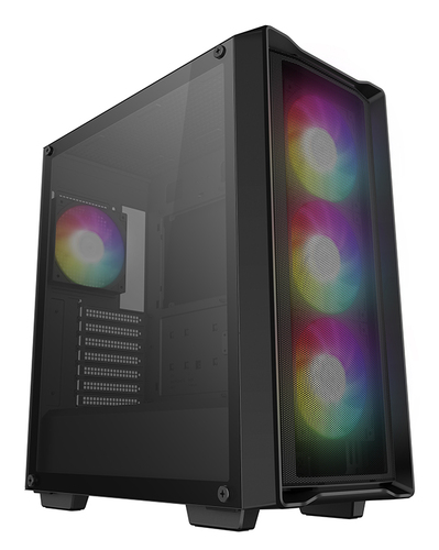 корпус Deepcool CC560 MESH V2 без БП, боковое окно (закаленное стекло), 3x120мм ARGB LED вентилятор спереди и 1x120мм ARGB LED вентилятор сзади, черный, ATX (R-CC560-BKAMA4-G-2)