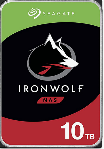 Диск HDD Seagate - IronWolf, для системы хранения, SATA, 6 Гб/с, 3.5", 10 ТБ, 7200 rpm, 256MB, ST10000VN000