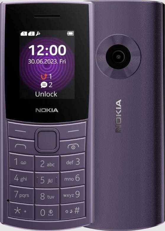 Мобильный телефон Nokia TA-1543 110 DS фиолетовый моноблок 3G 4G 2Sim 1.8" 128x160 0.08Mpix GSM900/1800 GSM1900 MP3 FM microSD max32Gb
