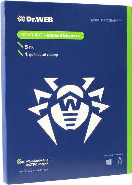 Антивирус Dr.WEB для Windows Малый Бизнес  на  1  год <BBZ-C-12M-5-A3>