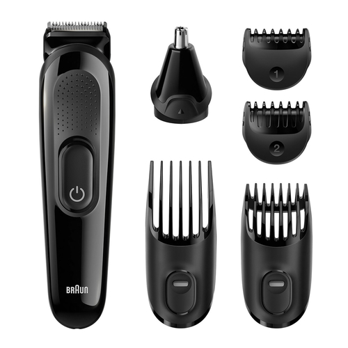 Набор для стрижки и бритья BRAUN MGK3020, 5 насадок, очистка под водой, сеть+аккумулятор, черный
