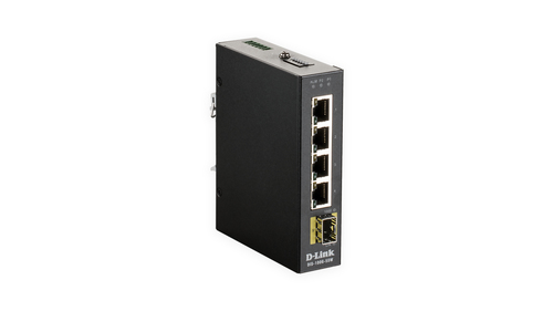 D-Link DIS-100G-5SW/A1A Промышленный неуправляемый коммутатор с 4 портами 10/100/1000Base-T, 1 портом 1000Base-X SFP, функцией энергосбережения и поддержкой QoS