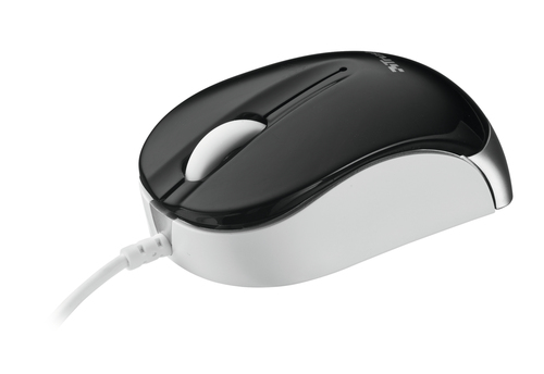 Trust Nanou Retractable Micro Mouse <16850> Black  (RTL)  USB  3btn+Roll, уменьшенная