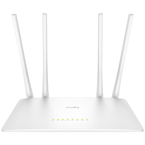 Маршрутизатор CUDY AC1200 Wi-Fi Router Dual Band, Chipset MediaTek, 802.11ac/a/b/g/n, 867Mbps at 5GHz + 300Mbps at 2.4GHz, 5 x 10/100Mbps Ports, WiFi router/AP/ Repeater/WISP Mode,4 5dBi fixed antennas, WPA3, Guest network, WPS, DDNS, VPN Client, IPv6,TR069/TR098/TR111/TR18 (WR1200)