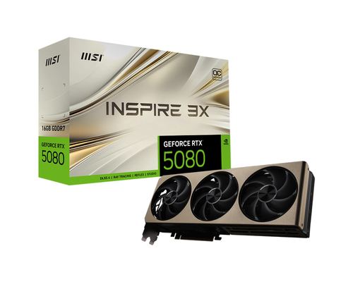 Видеокарта MSI RTX 5080 INSPIRE 3X OC 16Gb GDDR7 256bit 3xDP HDMI 3FAN RTL