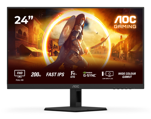 24G4HRE/01 - Монитор Игровой 23,8" AOC 24G4HRE/01 IPS 1920x1080 200Hz 0.5ms 300cd/m 1000:1 2xHDMI DP 2x2W Черный