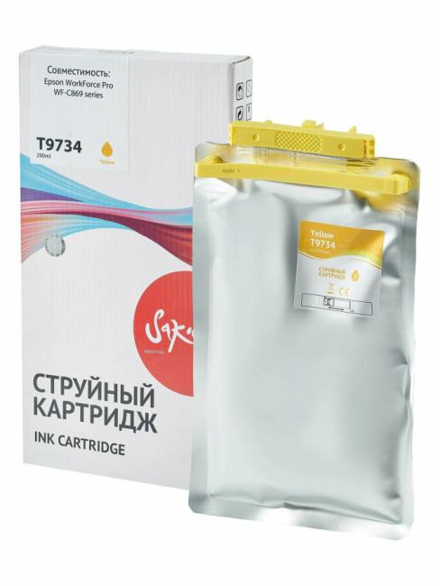 SIC13T973400 C13T973400 (T9734 Y) контейнер с чернилами Sakura для Epson, желтый  , 22000 к.