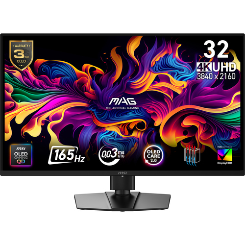 MICROSTAR MSI MAG 31.5" 322UP QD-OLED E16 Black {QD-OLED 3840x2160 165Hz 0.03ms 250cd 178/178 2xHDMI DisplayPort}