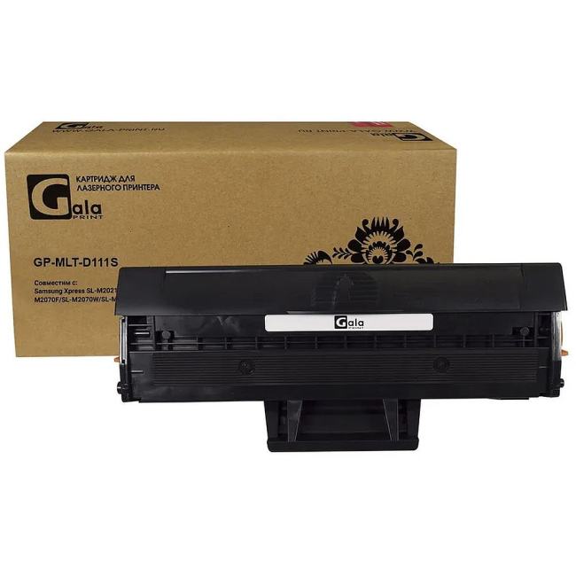 Картридж лазерный GalaPrint GP-MLT-D111S для принтеров Samsung Xpress SL-M2020/SL-M2020W/SL-M2021/SL-M2022/M2070F/SL-M2070W/SL-M2070F/SL-M2070FW/SL-M2072 (для аппаратов, выпущенных до 01.07.2017) 1000 копий GalaPrint
