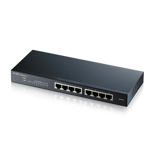 Коммутатор Настраиваемый (Smart) ZyXEL - GS1900-8, Layer 2, 8-1GbE, SNMP, Web, настольный/настенный, чёрный, GS1900-8-EU0102F