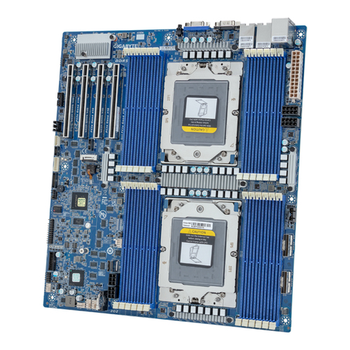 Серверная материнская плата Gigabyte MZ73-LM1, 2xSP5, AMD EPYC 9004/9005, 24xDDR5 RDIMM (до 4096 ГБ, 4800 МГц), 3xSlimSAS, 4xPCIe 4.0 x16, 1xM.2 22110, 2x10Gb LAN, 1xGb LAN (IPMI), 2xUSB-A 5Gbps, 1xVGA, 1xCOM, EATX