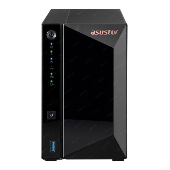 Система хранения данных ASUSTOR AS3302T v2: 2 bay NAS, Tower,  EU, 2GB, DDR4