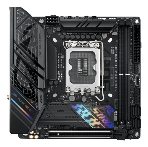 Материнская плата ASUS ROG STRIX B760-I GAMING WIFI, LGA1700, B760, 2*DDR5, 4*SATA, 2*M.2, 3*USB 3.2, 3*USB 2.0, Type-C, 1*PCIx16, DP+HDMI, mITX; 90MB1D90-M1EAY0