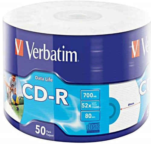 <106630> Диск CD-R 700 Mb Verbatim 52x Shrink, Ink Printable (50шт.) [43794]