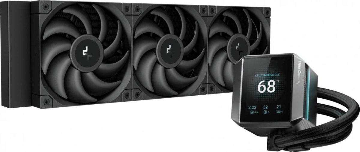 DEEPCOOL Система водяного охлаждения Mystique 360 ARGB Soc-AM5/AM4/1200/1700/1851 черный 4-pin 36.49dB Al LCD 300W 1847gr Ret