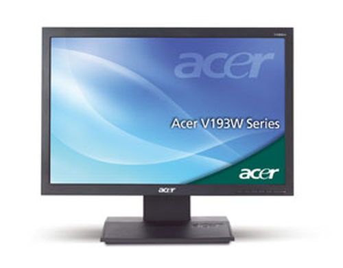19"    ЖК монитор Acer <ET.CV3WE.E17> V193W EOb <Black>  (LCD, 1440x900, D-Sub)