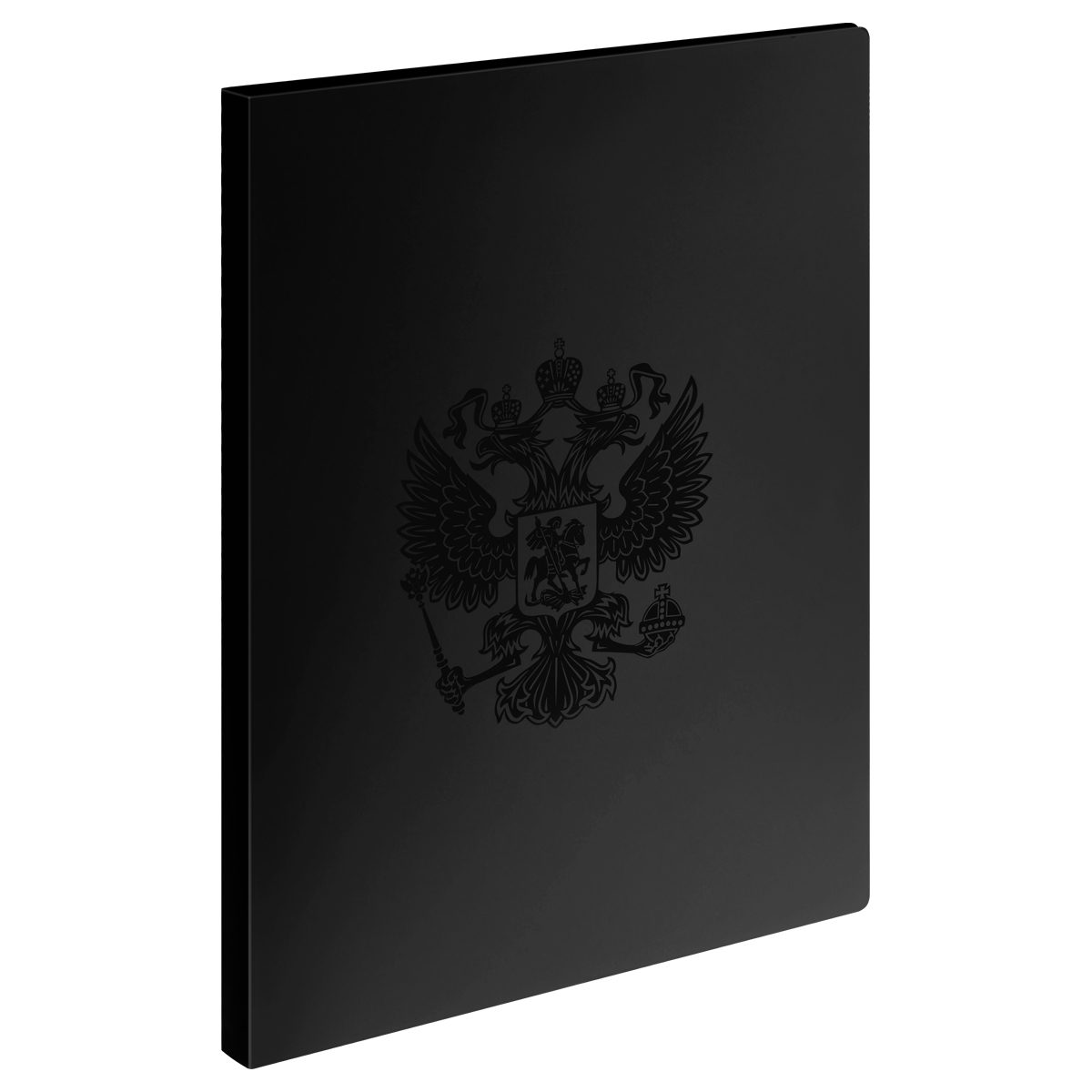 Папка файловая 20 вкладышей Стамм "Герб" (А4, 14мм, 700мкм, пластик) черный (ММ-32159), 35шт.