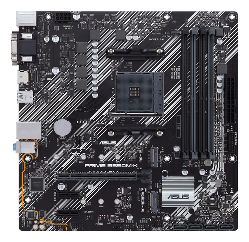 Материнская плата ASUS PRIME B550M-K AM4 mATX 4xDDR4 PCIEx16 2xPCIEx1 M.2 HDMI DVI VGA GLAN AM4 microATX 4xDDR4 PCIEx16 2xPCIEx1 2xM.2 VGA DVI HDMI GLAN RTL {10}
