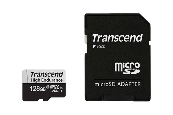 Transcend microSDXC 350V , 128 Гб, UHS-I Class 10 U1, с адаптером